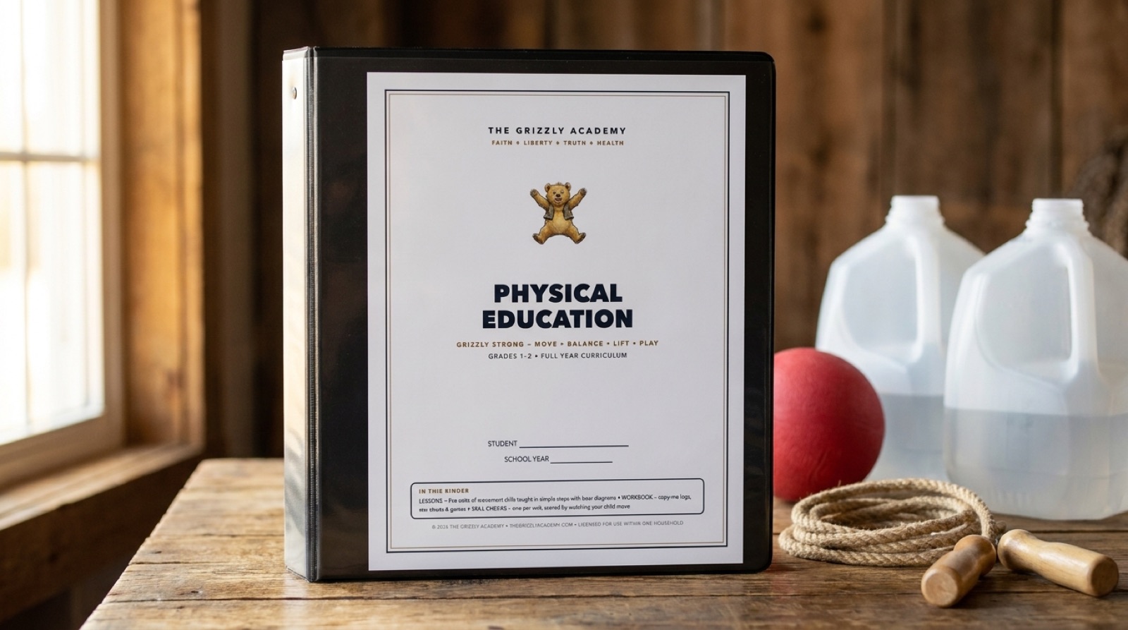 Physical Education Grizzly Strong homeschool binder
